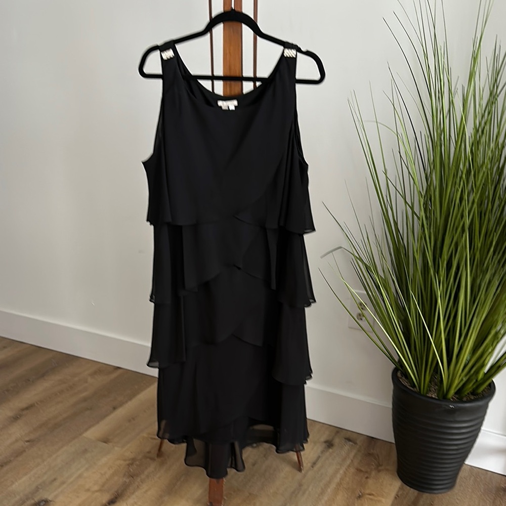 Signature Tessa Elegant Black Layered Dress